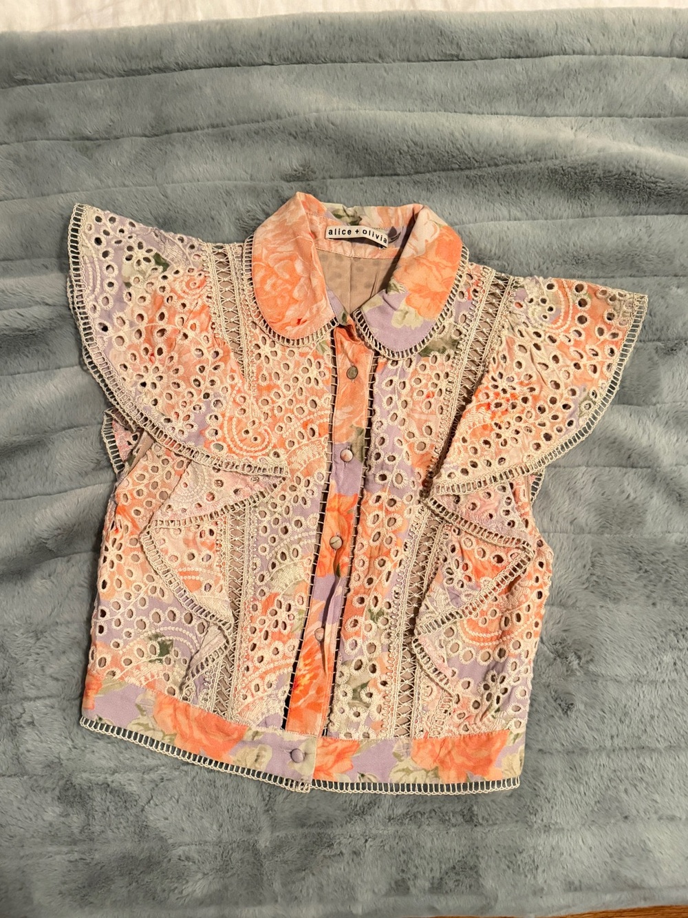 Alice + Olivia Eyelet Top